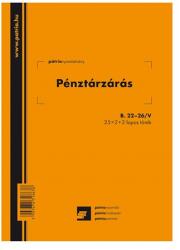 Pátria Nyomtatvány Pénztárzárás 25×2+2 lapos tömb A/5 álló (B.22-26/V)