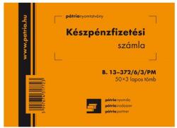 Pátria Nyomtatvány Készpénzfizetési számla 50×3 lapos tömb A/6 fekvő 2 Áfás (B.13-372/6/3/PM)