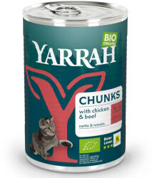 Yarrah 405g Yarrah bio csirke, bio marha, bio csalán nedves macskatáp akciósan