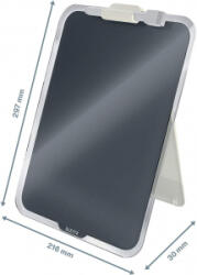 Leitz Cosy asztali üvegtábla állvány bársony szürke (39470089) (39470089)