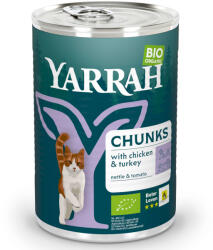 Yarrah 405g Yarrah bio csirke, bio pulyka, bio csalán nedves macskatáp akciósan
