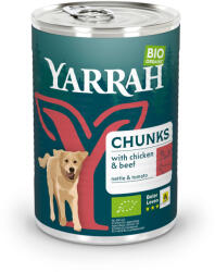 Yarrah 405g Yarrah falatok bio marha, bio csalán nedves kutyatáp akciósan