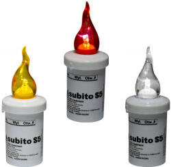  Mécses betét ledes sárga/fehér/piros 2db elemmel, 110 mm - 1db (WKELS5)