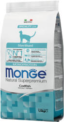 Monge Natural Superpremium Sterilised Monoprotein Száraz Macskatáp (Tőkehal) - 1, 5 kg