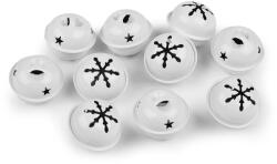 Fashion Csengettyű karácsonyi dekorációkhoz, Ø30mm, 10db, 900320, fehér