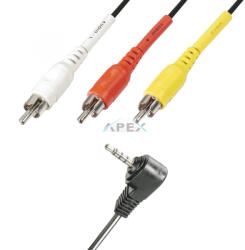 Somogyi Elektronic VC 20-2 videókábel, 4 pólusú 3, 5mm dugó, RCA dugó, 2m