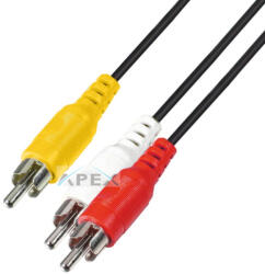 Home A 4X audió kábel, 3 RCA dugó-3 RCA dugó, 1, 5 m