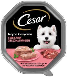 Cesar tálca 150 g nedves teljes értékű eledel felnőtt kutyáknak csikóhal zsenge borjúhússal és baromfival