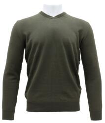 Pulover barbati, LN23EWT020-Verde, elegant, bumbac, slim fit, cu guler anchior, tricotat, verde (Marime: 2XL)