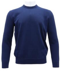  Pulover barbati, LN23EWT010-Albastru, elegant, bumbac, regular fit, cu guler la baza gatului, tricotat, albastru (Marime: XL)