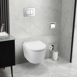 BALNEO LUXA WHITE TORNADO fali Rimless kerámia WC csésze lágyan záródó Duroplast ülőkével, fényes fehér G0101010101-4 (G0101010101-4)