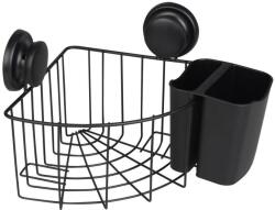 Yoka Home tapadókorongos sarok falikosár - fekete