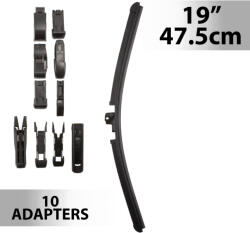  Ablaktörlő 19"/47, 5 cm - 10 db adapterrel