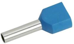 Intercable Érvéghüvely iker 2x2, 5mm2 l=10mm kék (ICIAE210Z) (ICIAE210Z)