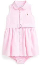 Ralph Lauren baba pamut ruha rózsaszín, mini, harang alakú, 310969058002 - rózsaszín 85-90