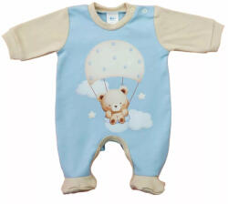  Hosszú ujjú rugdalózó, maci mintával kék (62)