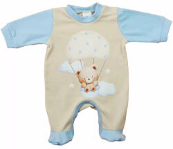  Hosszú ujjú rugdalózó, maci mintával bézs (56)