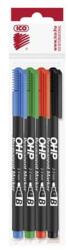 ICO Alkoholos marker készlet, OHP, 2-3 mm, B, ICO, 4 különböző szín (TICOHPBV4) - tintasziget