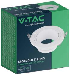 V-TAC kerek GU10 LED spotlámpa keret, fehér lámpatest - SKU 10296 (10296)