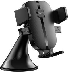  Autós tartó, Univerzális, szélvédőre vagy műszerfalra rögzíthető, 55 - 90 mm széles készülékig, tapadókorongos, 360°-ban forgatható, XO C120 , fekete