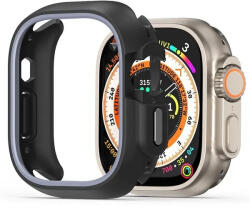 Apple Watch Ultra 1-2 (49 mm), Műanyag + szilikon védőkeret, szíj nélkül, közepesen ütésálló, Dux Ducis Bamo, sötétszürke