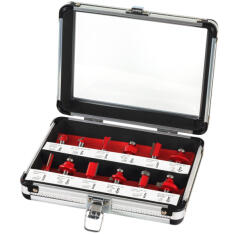 Berger felsőmaró készlet 8mm befogócsappal HM 12r. alu boxban (031402-0478)