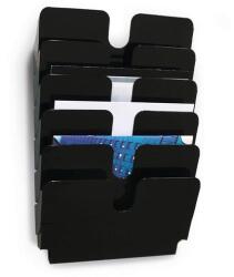 Durable Prospektustartó DURABLE Flexiplus A/4 fekvő fali 6 részes fekete (1700014061) - robbitairodaszer