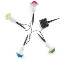 Entac Kerti Szolár Fényfüzér, Gomba, 20cm, 4db leszúrható LED, 4 színben