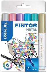 Pilot Dekormarker készlet, 1 mm, PILOT "Pintor F" 6 különböző metál szín (PDMPTFM6) - fiorex