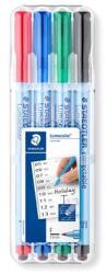 STAEDTLER Alkoholmentes marker készlet, OHP, 0, 6 mm, STAEDTLER "Lumocolor 305 F", 4 különböző szín (TS305FWP4) - fiorex