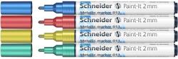 Schneider Metálfényű marker készlet, 2 mm, SCHNEIDER "Paint-It 011", 4 különböző szín (TSC011V42)