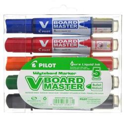 Pilot Táblamarker készlet, 2, 3 mm, kúpos, PILOT "V-Board Master", 5 különböző szín (PBMTK5) - fiorex