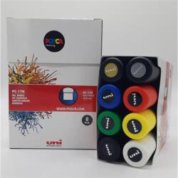 uni Dekormarker készlet, 15 mm, vágott, UNI "Posca PC-17K, 8 különböző szín (TUPC17K8DB) - fiorex