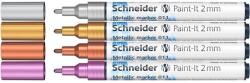 Schneider Metálfényű marker készlet, 2 mm, SCHNEIDER "Paint-It 011", 4 különböző szín (TSC011V41) - fiorex