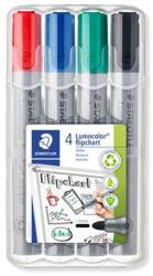 STAEDTLER Flipchart marker, 2 mm, kúpos, STAEDTLER "Lumocolor 356", 4 különböző szín (TS356WP4) - fiorex