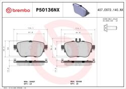 BREMBO fékbetétkészlet, tárcsafék BREMBO P50136NX (P50136NX)