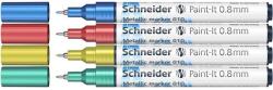 Schneider Metálfényű marker készlet, 0, 8 mm, SCHNEIDER "Paint-It 010", 4 különböző szín (TSC010V42) - fiorex