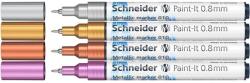 Schneider Metálfényű marker készlet, 0, 8 mm, SCHNEIDER "Paint-It 010", 4 különböző szín (TSC010V41) - fiorex