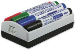 GRANIT Táblamarker készlet, 2-3 mm, kúpos, tolltartóval, GRANIT "M460", 4 különböző szín + táblatörlő (TGM460W) - fiorex