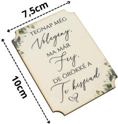Corolla Nyomtatott dekortábla - Tegnap még vőlegény 7, 5*10cm 6713