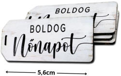  Nyomtatott dekorkarton - Boldog nőnapot scrapbook táblák 5db/cs fehér - papelito