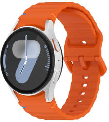 RMPACK Samsung Galaxy Watch 7 40mm 44mm Óraszíj Pótszíj - Sport Wave Style - Szilikon Szíj Narancssárga
