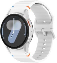 RMPACK Samsung Galaxy Watch 7 40mm 44mm Óraszíj Pótszíj - Sport Wave Style - Szilikon Szíj Fehér