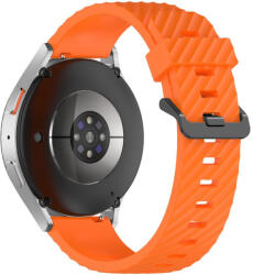 RMPACK Samsung Galaxy Watch 7 44mm 40mm Óraszíj Szilikon Pótszíj - Carbon Life Style Narancssárga