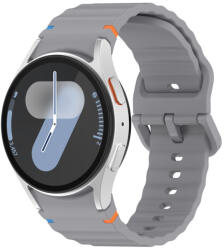 RMPACK Samsung Galaxy Watch 7 40mm 44mm Óraszíj Pótszíj - Sport Wave Style - Szilikon Szíj Szürke