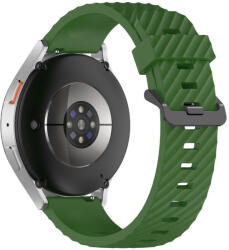 RMPACK Samsung Galaxy Watch 7 44mm 40mm Óraszíj Szilikon Pótszíj - Carbon Life Style KatonaZöld