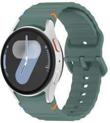 RMPACK Samsung Galaxy Watch 7 40mm 44mm Óraszíj Pótszíj - Sport Wave Style - Szilikon Szíj OlivaZöld