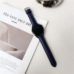 RMPACK Samsung Galaxy Watch 7 44mm 40mm Szíj - Bőrszíj Nappa Strap Pótszíj Óraszíj Sötétkék