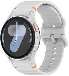 RMPACK Samsung Galaxy Watch 7 40mm 44mm Óraszíj Pótszíj - Sport Wave Style - Szilikon Szíj VilágosSzürke