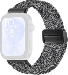 RMPACK Huawei Watch Fit 4 Óraszíj Pótszíj Watch Fit 4 Pro Szíj Szövet Fonott - Mágneses Csat Szürke-Fehér